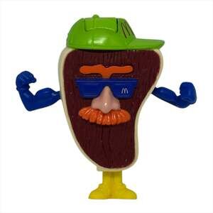 Vintage 1993 McDonald's Food Fundamentals 'Slugger' T-Bone Steak Transformer Toy